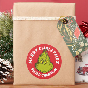 Klassieke Grinch Prettig Kerstfeest Ronde Sticker