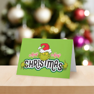 Klassieke Grinch Prettig Prettig Kerstfeest Feestdagen Kaart
