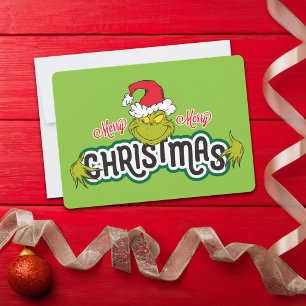 Klassieke Grinch Prettig Prettig Kerstfeest Feestdagenkaart