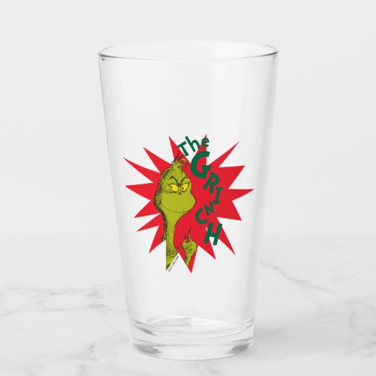 Klassieke Grinch | Rode Sterrenstroomstoot Glas (Voorkant)