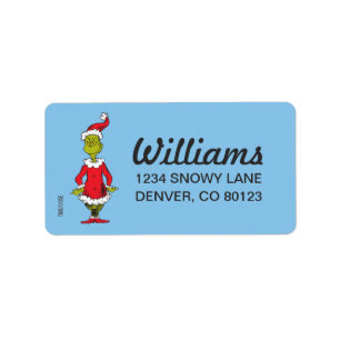 Klassieke Grinch Santa Claus Etiket