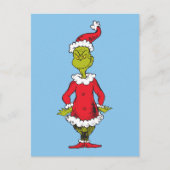 Klassieke Grinch | Santa Claus Feestdagenkaart (Voorkant)