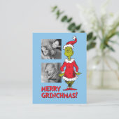 Klassieke Grinch | Santa Claus Feestdagenkaart (Staand voorkant)