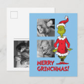 Klassieke Grinch | Santa Claus Feestdagenkaart (Voorkant / Achterkant)
