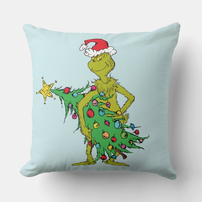 Klassieke Grinch | Stout Kussen (Voorkant)