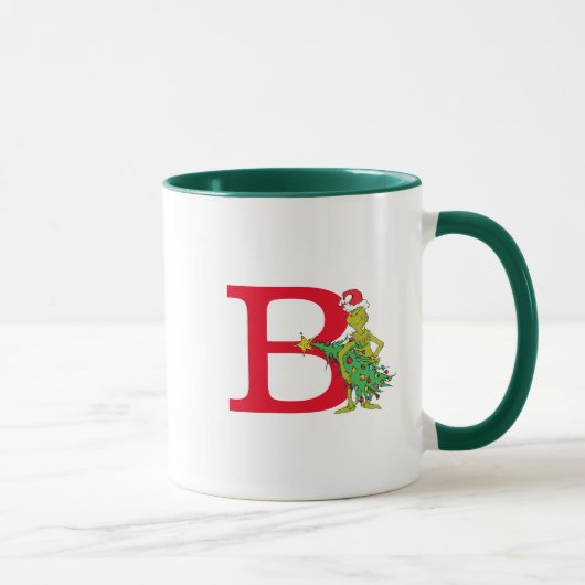Klassieke Grinch | Stout Monogram B Mok (Rechts)