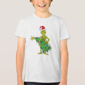 Klassieke Grinch | Stout Tri-Blend Shirt (Voorkant)