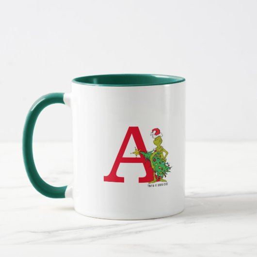 Klassieke Grinch | Stoute Monogram A Mok (Links)