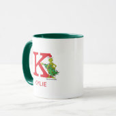Klassieke Grinch | Stoute naam & monogram K Mok (Voorkant links)