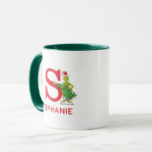 Klassieke Grinch | Stoute Naam & Monogram S Mok (Voorkant links)