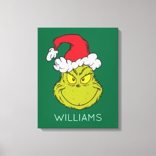 Klassieke Grinch Voeg de naam van uw familie toe Canvas Afdruk