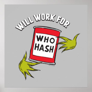 Klassieke Grinch Werk voor wie hash zegt Poster