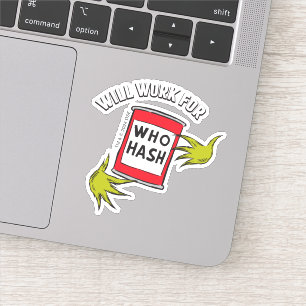 Klassieke Grinch Werk voor wie hash zegt Sticker
