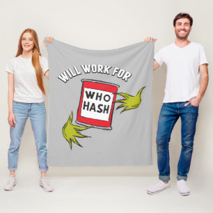Klassieke Grinch   Werkt voor Who Hash Quote Fleece Deken