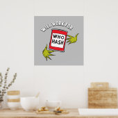 Klassieke Grinch | Werkt voor Who Hash Quote Poster (Keuken)