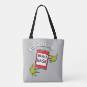 Klassieke Grinch | Werkt voor Who Hash Quote Tote Bag (Achterkant)