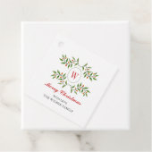 Klassieke groen & citrus monogram Kerstmis Bedankjes Labels (In situ)