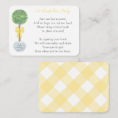 Klassieke Groen Gele Boog Breng Een Boek Baby show Informatiekaartje (Voorkant / Achterkant)