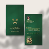 Klassieke Groen Goud Crossed Pennen Notaris QR Cod Visitekaartje