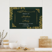 Klassieke Groen Goud Islamitische Nikkah Shaadi Br Poster (Keuken)