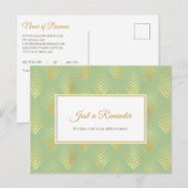 Klassieke Groen Gouden Patroon Afspraak Herinnerin Briefkaart (Voorkant / Achterkant)