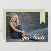 Klassieke groene Afstuderen aankondiging - Uitnodi (Voorkant / Achterkant)