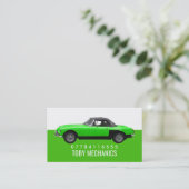 Klassieke groene auto, Mechanica Visitekaartje (Staand voorkant)