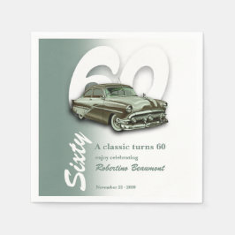 Klassieke groene auto wordt 60 jaar servet