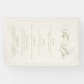 Klassieke groene bar menu trouw receptie decoratie spandoek (Horizontaal)