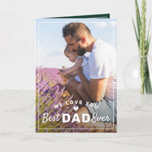 Klassieke groene beste papa ooit 2 foto Vaderdag Kaart