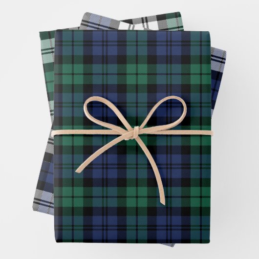 Klassieke groene blauwe zwarte toneelspeelster inpakpapier vel (In situ)