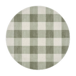 Klassieke groene boerderij gingham stijl snijplank