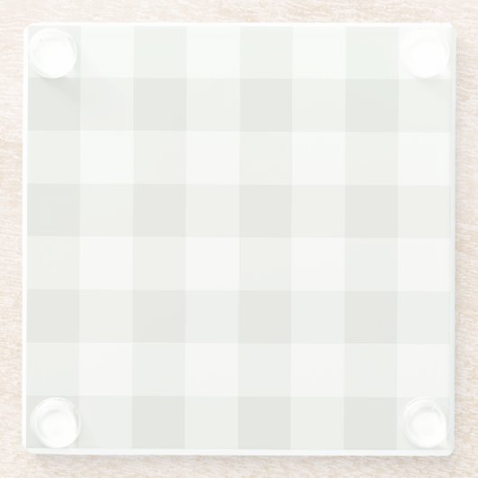 Klassieke Groene Boerderij Gingham Style Glazen Onderzetter (Achterkant)