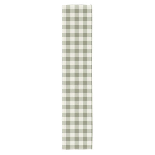 Klassieke Groene Boerderij Gingham Style Korte Tafelloper (Voorkant)