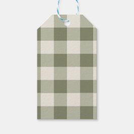 Klassieke Groene Boerderij Gingham Style servetten Cadeaulabel