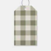 Klassieke Groene Boerderij Gingham Style servetten Cadeaulabel (Voorkant)