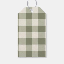 Klassieke Groene Boerderij Gingham Style servetten Cadeaulabel