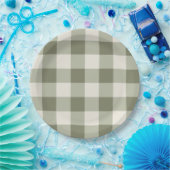 Klassieke Groene Boerderij Gingham Style servetten Papieren Bordje (Feest)