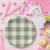 Klassieke Groene Boerderij Gingham Style servetten Papieren Bordje (Feest)