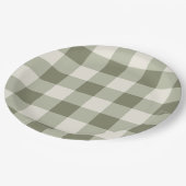 Klassieke Groene Boerderij Gingham Style servetten Papieren Bordje (Gekanteld)