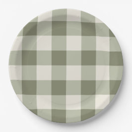 Klassieke Groene Boerderij Gingham Style servetten Papieren Bordje