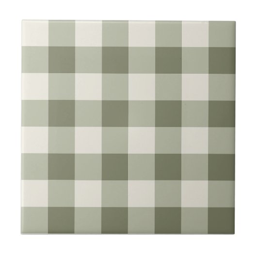 Klassieke Groene Boerderij Gingham Style Tegeltje (Voorkant)