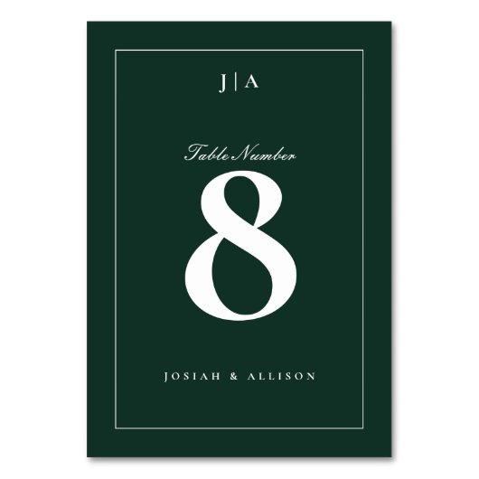 Klassieke groene bruiloft kaart (Voorkant)