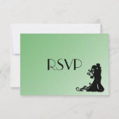 Klassieke groene bruiloft menu Keuze RSVP (Achterkant)