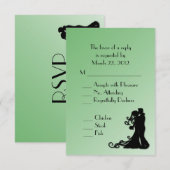 Klassieke groene bruiloft menu Keuze RSVP (Voorkant / Achterkant)