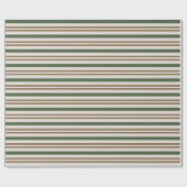 Klassieke Groene, Bruine Candy Canes Kerststrepen Cadeaupapier (Vlak)