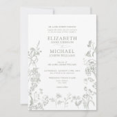 Klassieke Groene Chinoiserie Victoriaans Bloemen H Kaart (Voorkant)