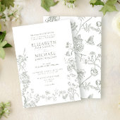 Klassieke Groene Chinoiserie Victoriaans Bloemen H Kaart