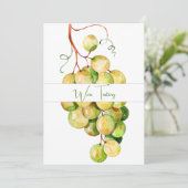 Klassieke groene druiven Wijnproeverij uitnodiging (Staand voorkant)