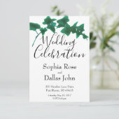 Klassieke Groene elegante Engelse Ivy Wedding Kaart (Staand voorkant)